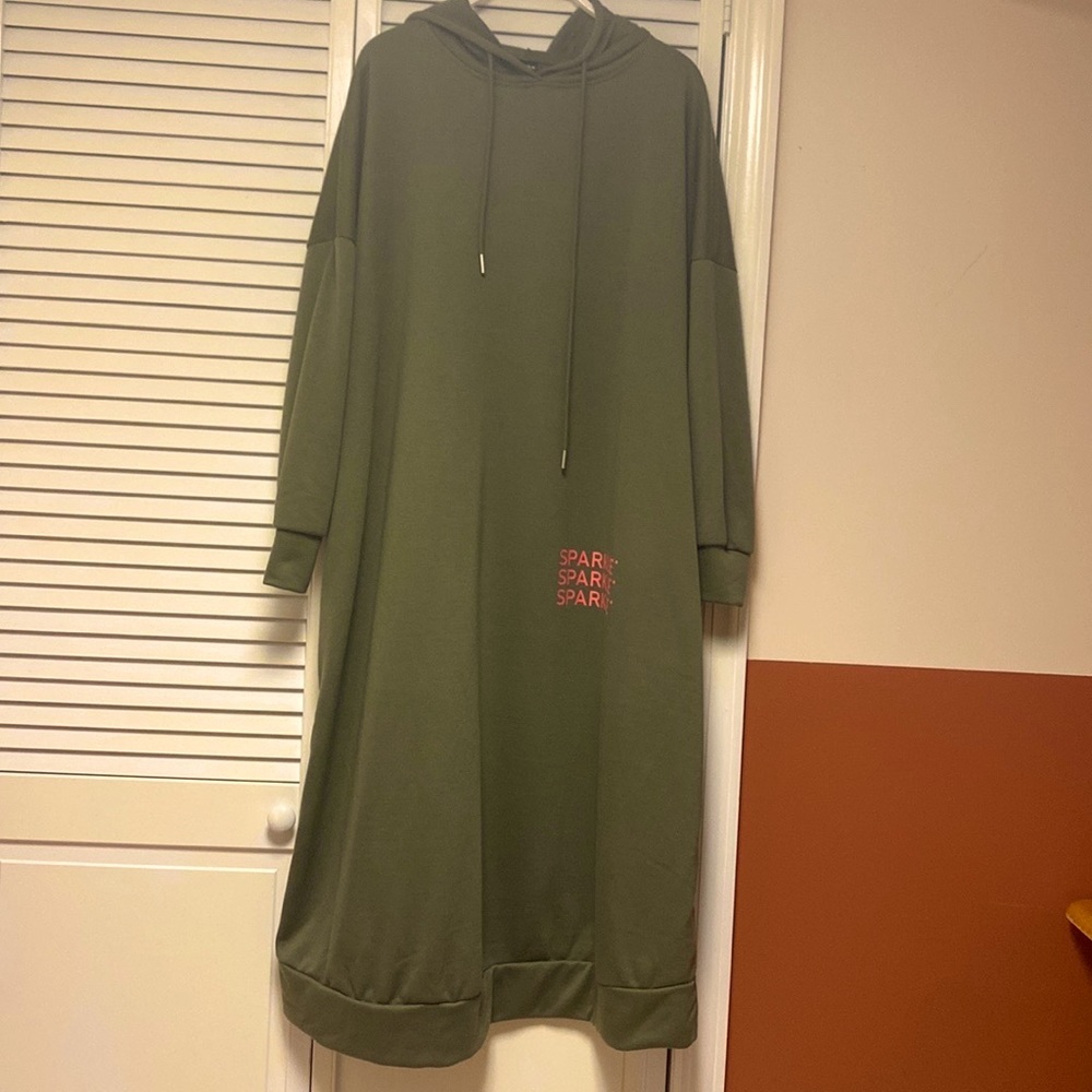 Shein drop shoulder hooded dress